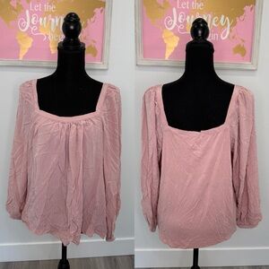 A new Day Light Pink Bubble Sleeve Off Shoulder Top (L)